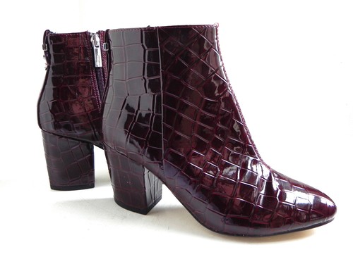 Burgundy patent fake crock - patent,