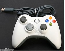 WHITE XBOX 360 USB WIRED CONTROLLER BRAND NEW FOR MICROSOFT PC WINDOWS UK SELLER