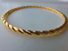 Gold Slave Bangle 9 Carat Yellow Intricate 65mm Diameter