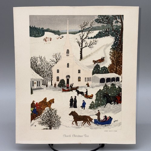 Vintage grandma moses church - vintage,