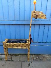Handmade Wooden Trough Garden Planter Novelty Giraffe Planter Summer Pot 