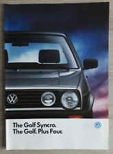 VW Golf Syncro Mk2 Brochure 1989 - Volkswagen 1.8 4WD