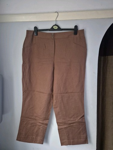 Ladies linen cropped - ladies,