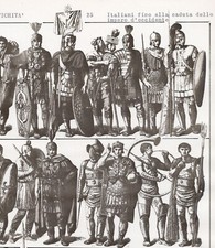 ANCIENT ROMAN MILITARY & CIVIL DRESS - Fall of the Empire 1884 Antique Engraving