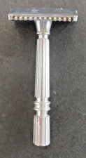 VTG Gem Micromatic Single Edge Safety Razor Silver Tone Handle USA Twist Open
