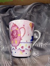 Whimsical 'Create By Just Mugs' Hearts & Teapot Ceramic Mug