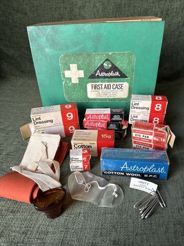 Vintage wooden first aid box - vintage,