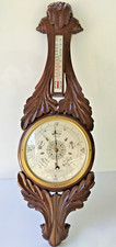 Terrific XL Vintage West German Barometer Huger Solid Timber Banjo Barometer -AF
