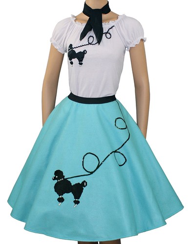 Aqua blue poodle skirt - aqua,