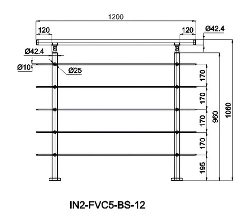 Stainless steel handrail - stainless,
