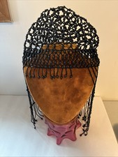 Hat beaded flapper rare - beaded, vtg