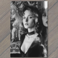 Art Print Gothic Woman Curly