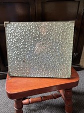 VINTAGE HAMMERED METAL DESIGN SILVER ART PIECE /FRAMED WALL HANGING/FREESTANDING