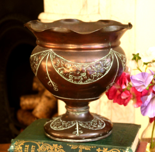 Copper plant pot planter