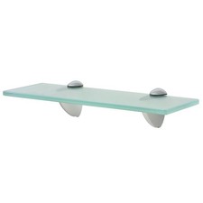 Floating Shelf Glass Panel with Wall Mounted Brackets Display Rack Unit Storage