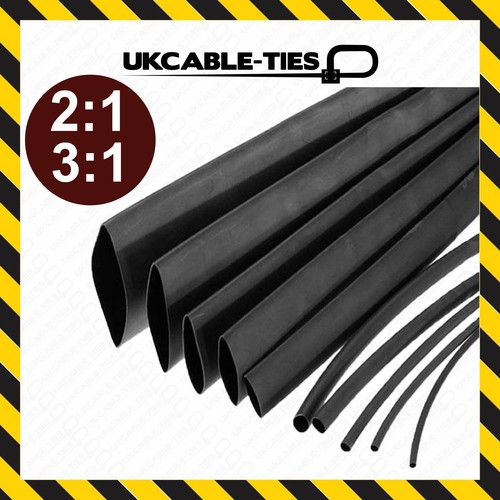 Black heat shrink tubing - black, 2:1