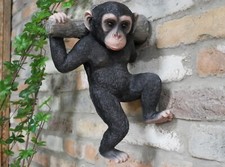 Large Resin Monkey on a Branch Hanging Garden Ornament Sculpture Statue Decor