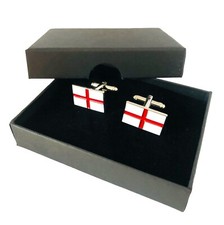 England St George Flag Cufflinks, Novelty  Cuff links in Gift Box.  Mens 50-36