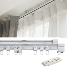 ILINE BENDABLE DOUBLE CURTAIN TRACK RAIL 83MM TOP CEILING FIX BRACKETS TRACK SET