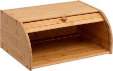 Wooden Bread Box Roll Top Bin