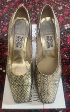 Timothy Hitsman Gold Shoes Size UK 5 & Handbag VGC
