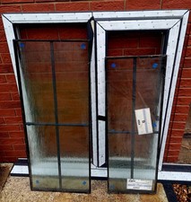 PVC Window Frame.Privacy glass.(Amthracite  outside/White Inside)W. 101xH. 106cm