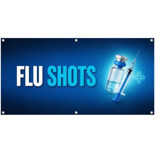Flu shots vinyl - flu, banner