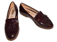 Ladies Dark Brown Faux Patent