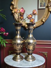 Vintage Indian Brass Vases