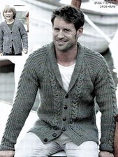 #264 MENS BOYS ARAN SHAWLNECK