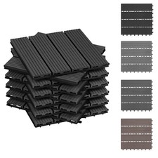 WOLTU WPC Composite 11 pcs 30 x 30 cm, 1 m² Decking Tiles Terrace Tiles Flooring