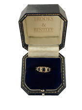 1991 Sapphire and Diamond 9ct Gold Sapphire Trilogy Vintage Ring - Size Q 1/2