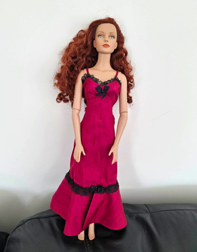 Pink black lace trim - pink,