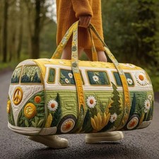 Hippie Van Quilted Duffle Bag