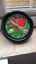 Snooker Themed Battery Acctim Wall Clock Games Room Home Bar 