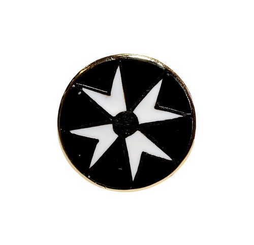 Round knights malta lapel - round,