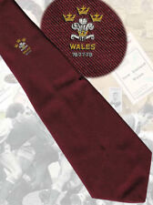 Wales Triple Crown 76-77-78 - official Welsh Rugby Union tie - maroon - 10cm 
