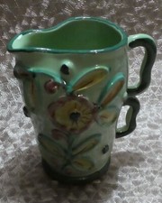 Italian majolica green pitcher - italian,