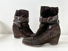 BERTIE Brown Suede Wedge Ankle