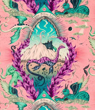 CLARKE AND CLARKE CURTAIN FABRIC DESIGN Highlandia 1 METRE PINK VELVET