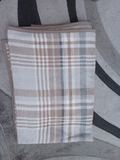 a fluffy beige/cream and grey dunelm checked super soft throw size 150cm x 200cm