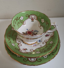 Vintage Floral trio bone china cup and saucer plate