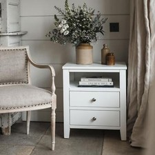 Brooklyn white bedside table. Bedside cabinet,strong drawers, runners. ASSEMBLED