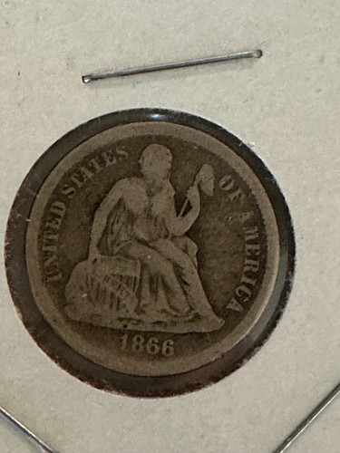 1866 seated liberty - liberty, dime,