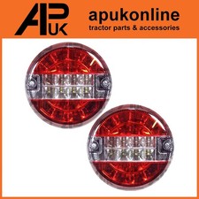 2x 12V Red Clear Rear Brake