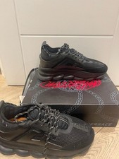 Versace Men's Chain Reaction Black Trainers, Size UK11