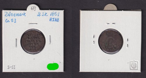 Skilling copper coin denmark - skilling,