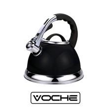 VOCHE® 3.5L METALLIC BLACK STAINLESS STEEL WHISTLING KETTLE GAS & ELECTRIC HOBS