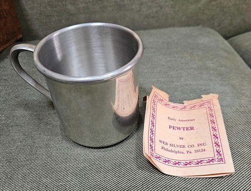 Vintage child size pewter cup - child,