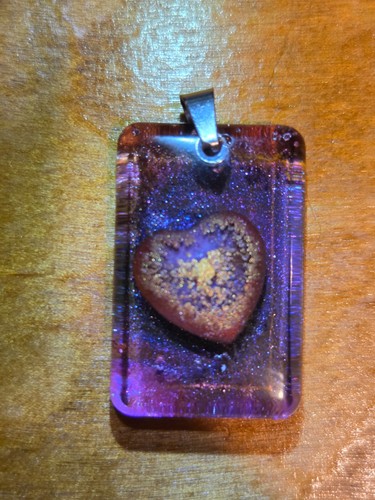 Handmade resin necklace gold - necklace,